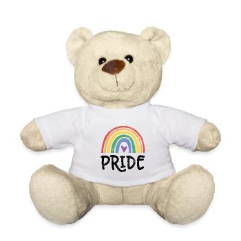 STOLZER STOLZ REGENBOGEN LIEBE HERZEN LIEBEN MOTIV - Teddy - Weiß - Vorne