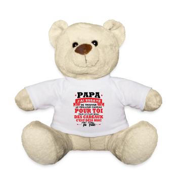 Papa j'ai essayé de trouver le meilleur des cadeau - Nounours - blanc - Devant
