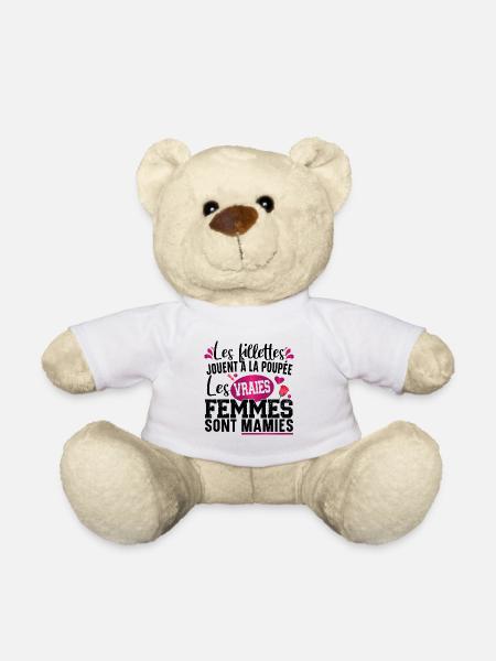 Mamie Grand Mère Cadeau Fillette - Nounours - blanc