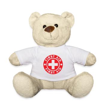FIRST AID SYMBOL ICON DOCTOR HOSPITAL CIRCLE SIGN - Teddy Bear - white - Front