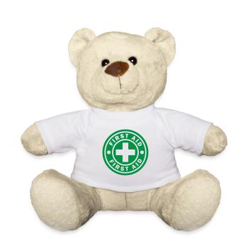 FIRST AID SYMBOL ICON DOCTOR HOSPITAL CIRCLE SIGN - Teddy Bear - white - Front