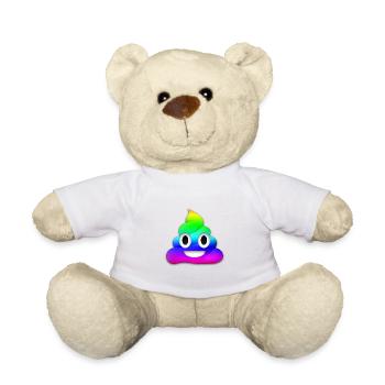 Kackhaufen Emoji Regenbogen - Teddy - Weiß - Vorne