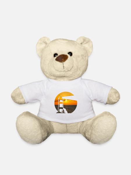 Leuchtturm am Meer doppelbelichtung - Teddy - Weiß
