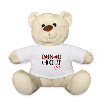 Pain au chocolat? Non, chocolatine - Nounours - blanc - Devant