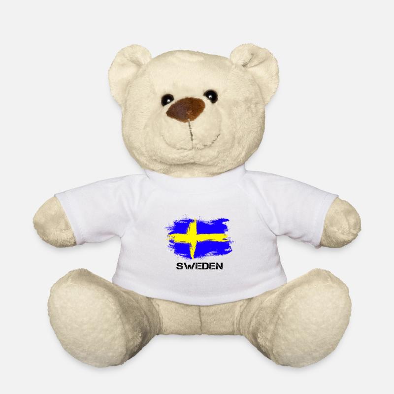 Suède Suède Sverige flag - Nounours - blanc