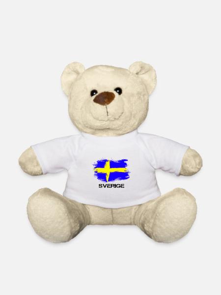 Schweden Sweden Sverige Flagge - Teddy - Weiß