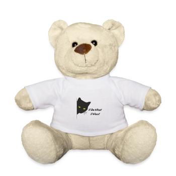 Katze Black Cat Tierliebe Haustier Geschenk - Teddy - Weiß - Vorne