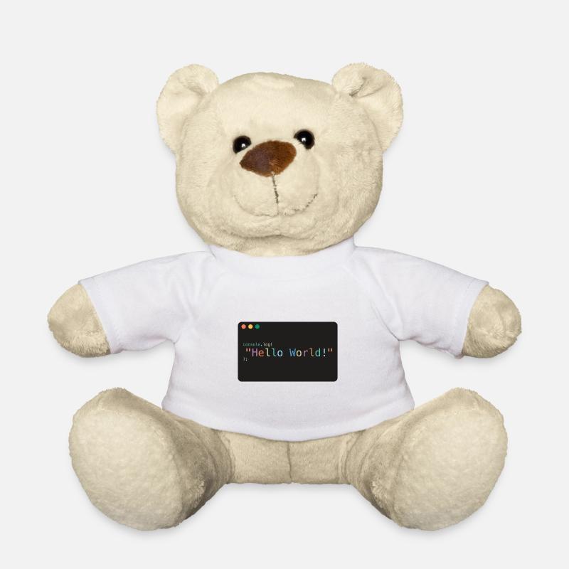 Hello World JavaScript console.log - Teddy - Weiß