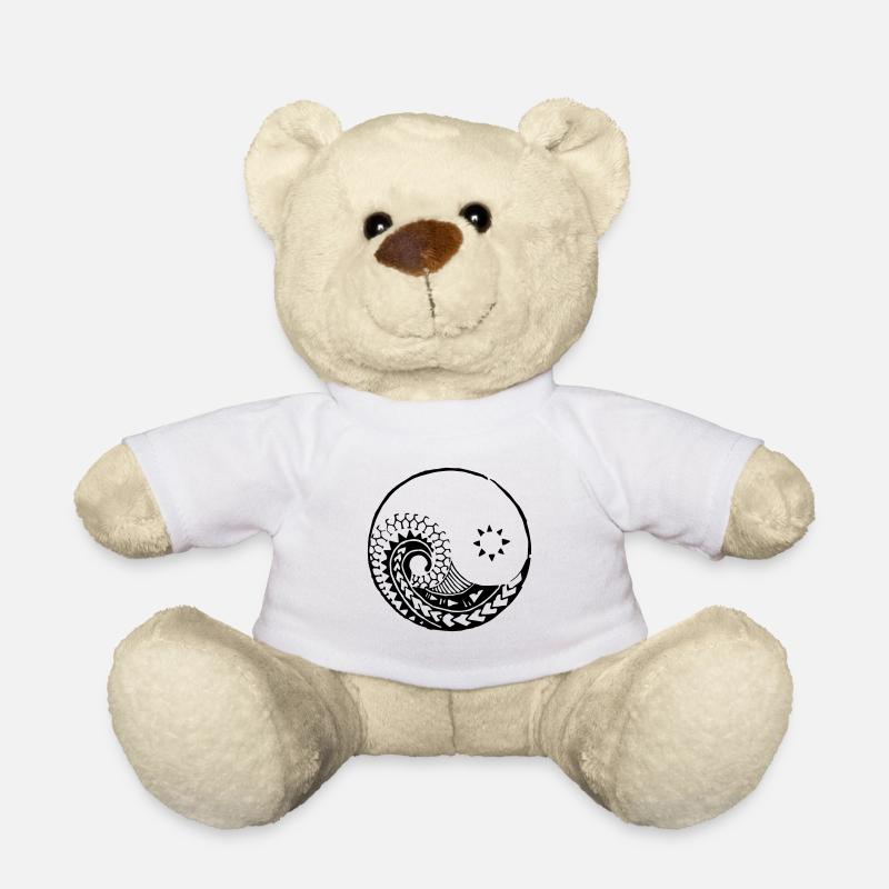 Yin Yang Polynésienne Maori Tattoo - Nounours - blanc