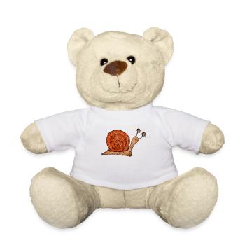 Snail, snail shell, gift, child man woman - Teddy Bear - white - Front