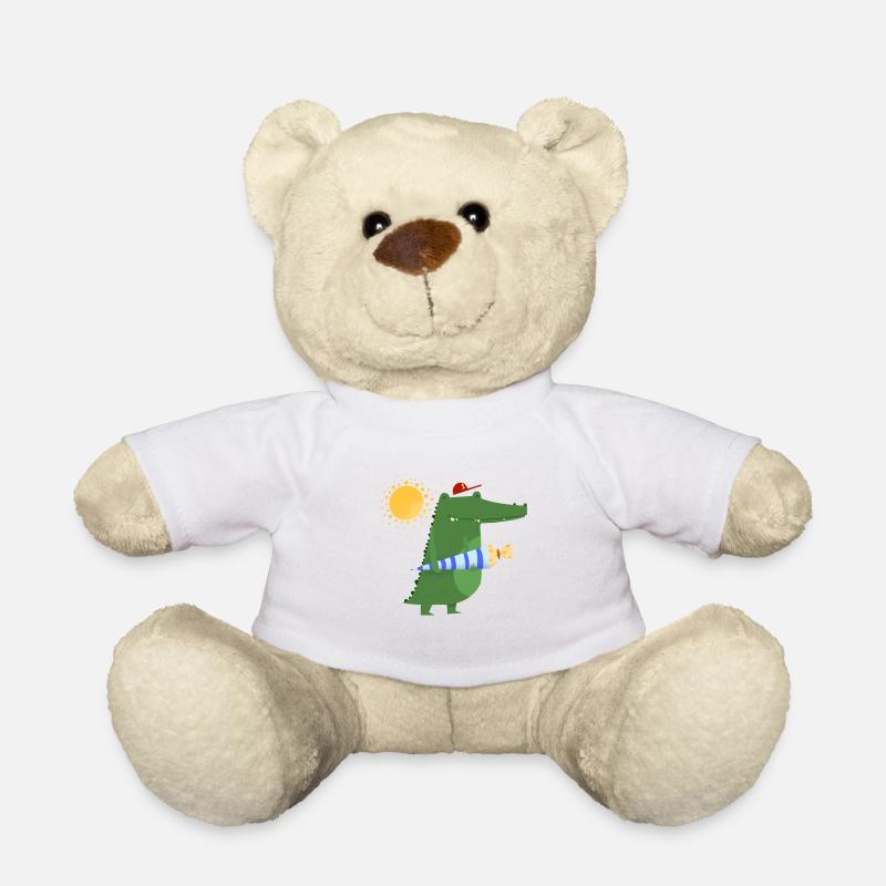 Ecolier Crocodile | Idée de cadeau de début d'école - Nounours - blanc