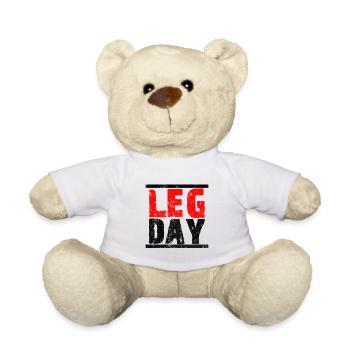Leg Day - Motivation Cool - Nounours - blanc - Devant