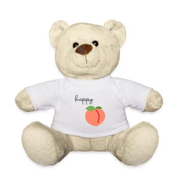 Happy Peach - cute baby design - Teddy Bear - white - Front