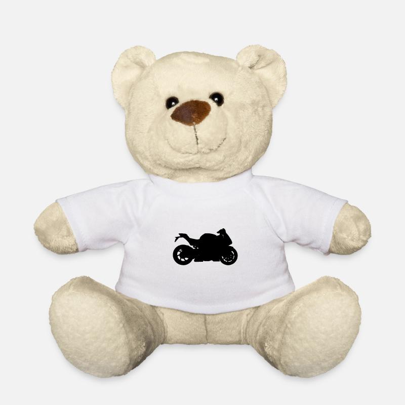 Simple Motorcycle! Black - Teddy Bear - white