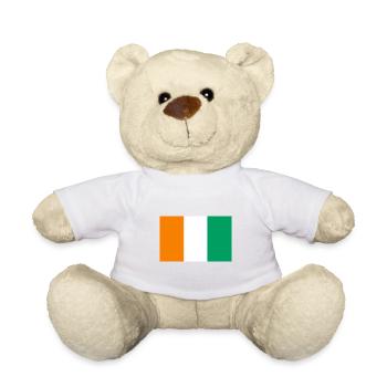 Idée cadeau drapeau Côte d'Ivoire - Nounours - blanc - Devant