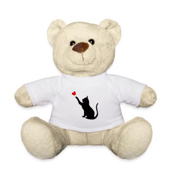 Chat avec coeur - Nounours - blanc - Devant