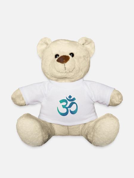 Om mandala blue - Teddy Bear - white