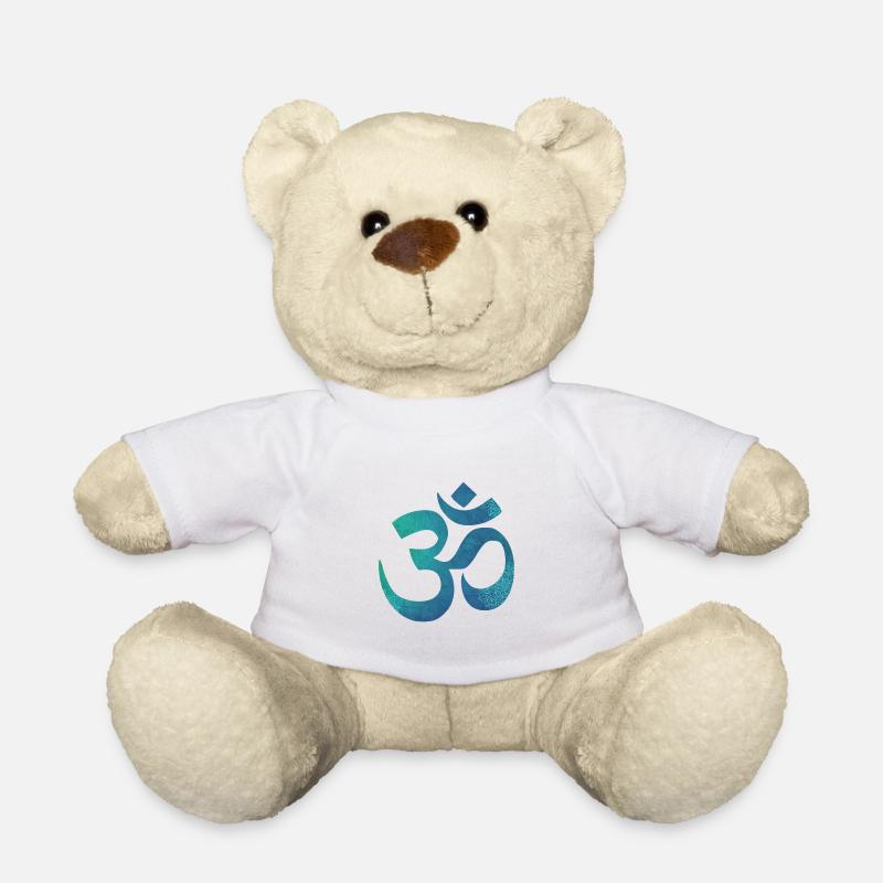 Om Mandala Blau - Teddy - Weiß
