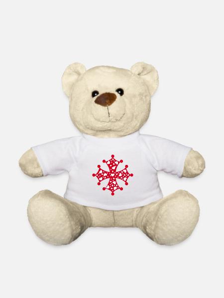 Occitan Heart Cross - Teddy Bear - white