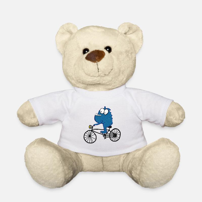 Monstre à vélo - Nounours - blanc