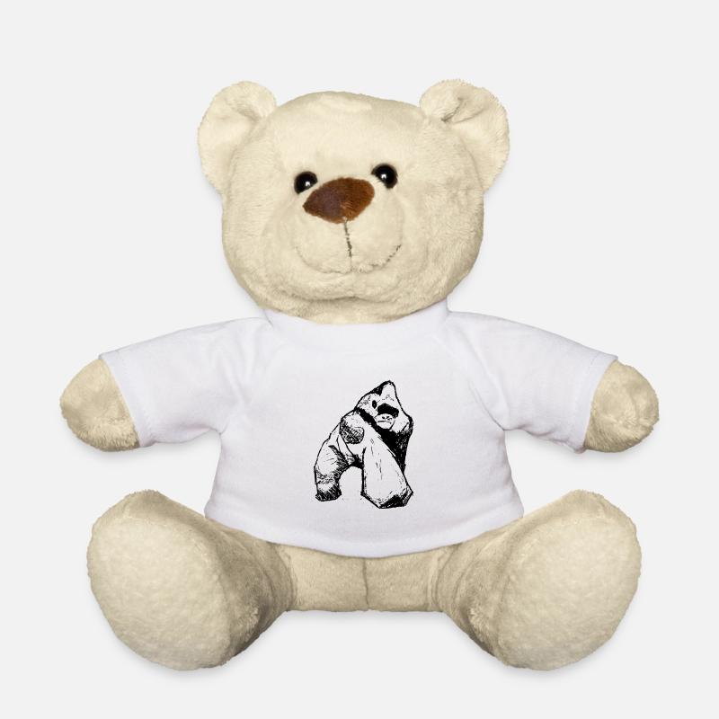 Gorilla & Silberrücken - Teddy - Weiß