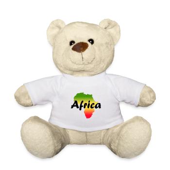 T-shirt africa vert jaune rouge reggae - Nounours - blanc - Devant
