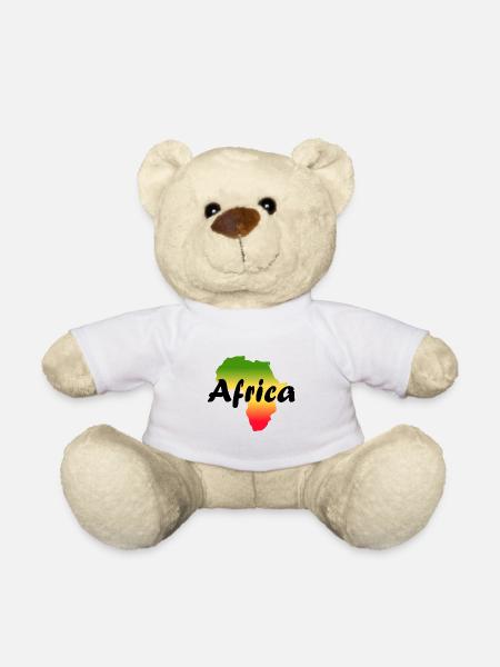 T-Shirt africa grün gelb rot reggae - Teddy - Weiß