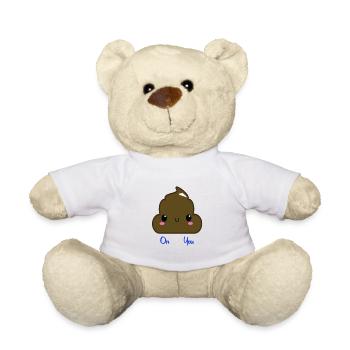 Niedliche kawaii Kacke auf dich Kacke Emoji - Teddy - Weiß - Vorne