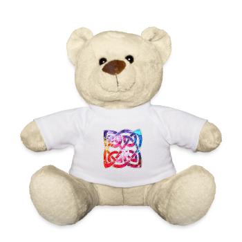 Conception de noeud celtique coloré - Nounours - blanc - Devant