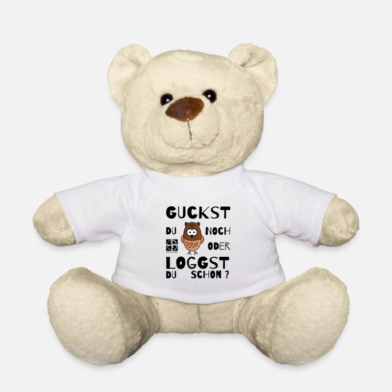 GEOCACHING - Guckst Du noch oder loggst du schon ? - Teddy - Weiß
