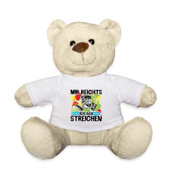 Maler Lackierer Beruf Malerpinsel Malerrolle - Teddy - Weiß - Vorne