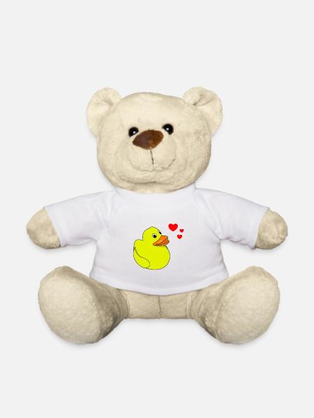 Squeaky Duck Valentine's Day - Teddy Bear - white