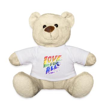 Love For All CSD Regenbogen Flagge Bunt LGBTQ+ - Teddy - Weiß - Vorne