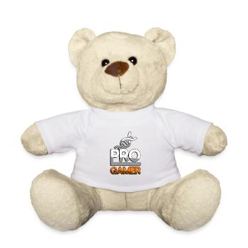PRO GAMER (Orange) + DNA - Gaming - Teddy - Weiß - Vorne