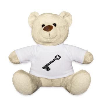 Vintage uralt rostig rustikale Hausschlüssel - Teddy - Weiß - Vorne