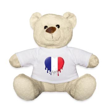 France Flag Heart French Flag Dripping - Teddy Bear - white - Front