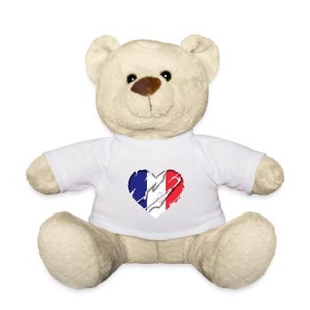 France Drapeau utilisé Look Drapeau français - Nounours - blanc - Devant