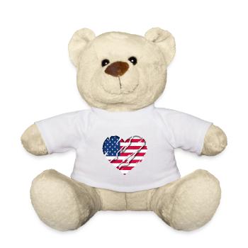USA Flag America Flag Stars & Stripes Patriot - Nounours - blanc - Devant