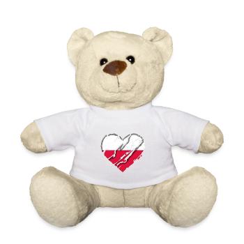 Poland Flag Used Look Polska Polish Flag - Teddy Bear - white - Front