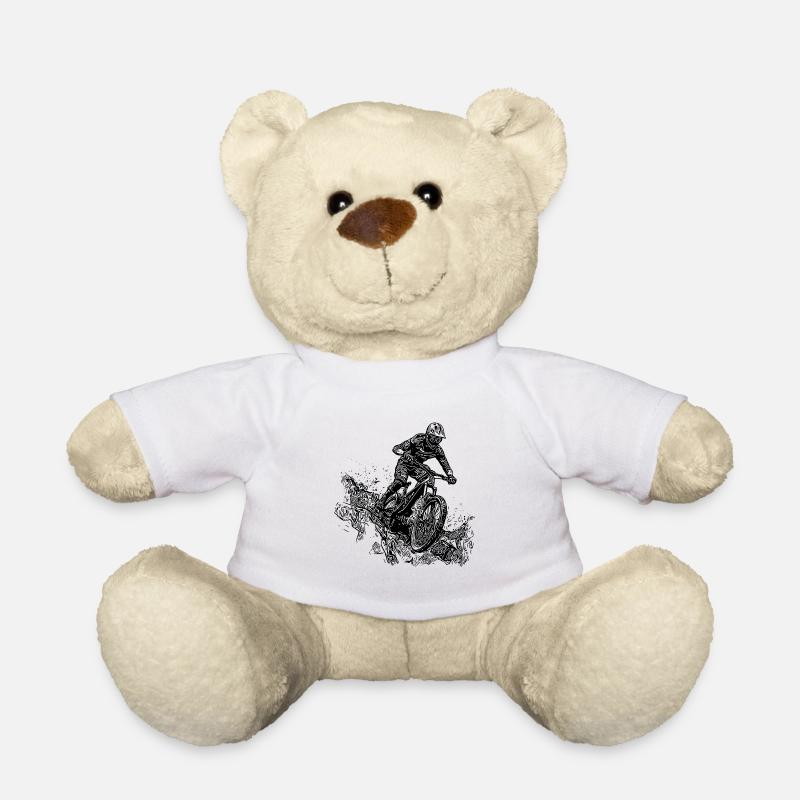 Radfahrer Mountainbiker Regen Schlamm Abfahrt - Teddy - Weiß