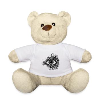 Kunstvolles Auge mit durchdringendem Blick - Teddy - Weiß - Vorne