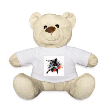hip hip logo outlines black street freestyle - Nounours - blanc - Devant