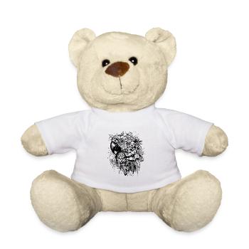 Perroquet floral Vintage oiseau Portrait dessin - Nounours - blanc - Devant