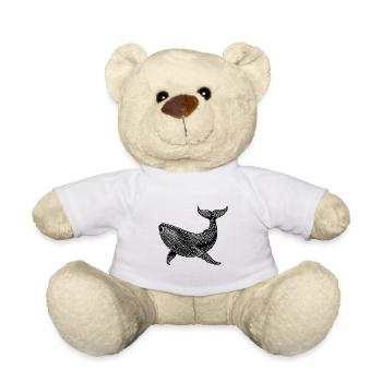 Vintage Wal gewaltiges schwimmendes Meerestier - Teddy - Weiß - Vorne