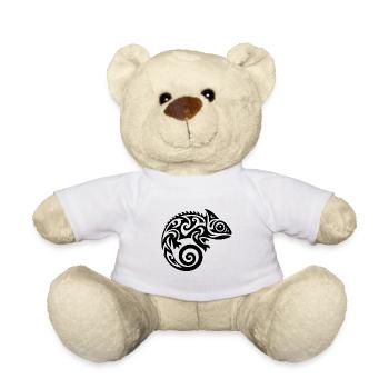 Niedliches kleines Baby Chamäleon Tattoo - Teddy - Weiß - Vorne