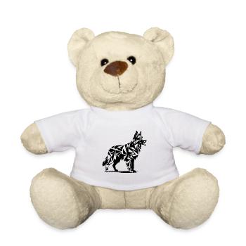 Geometrischer Schäferhund - Teddy - Weiß - Vorne