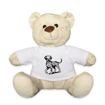 Four-legged Dog Spot Dalmatian Portrait - Teddy Bear - white - Front