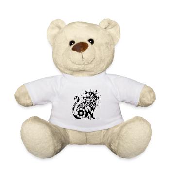 Conception de lignes géométriques de chat - Nounours - blanc - Devant