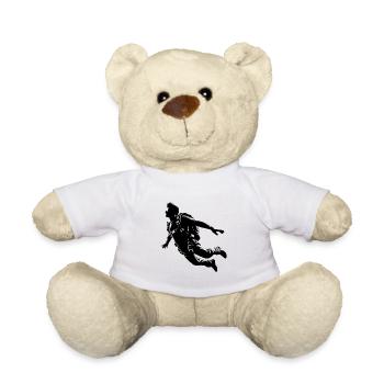 Fallschirmspringer Mann beim Fallschirmsprung - Teddy - Weiß - Vorne