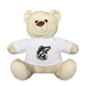 Springender Zander Fisch - Teddy - Weiß - Vorne